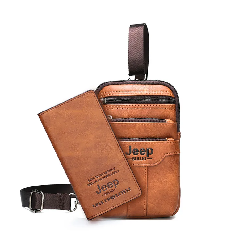 577-8888-Orange JEEP BULUO многофункциональная маленькая нагрудная сумка на ремне, сумка на талию для мужчин, новая модная повседневная мужская сумка через плечо - Цвет: 577-8888-Orange