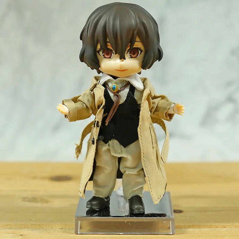 Bungo Stray Dogs Osamu Dazai Suit Real Clothes Q Version PVC Action Figure Collectible Model Toy