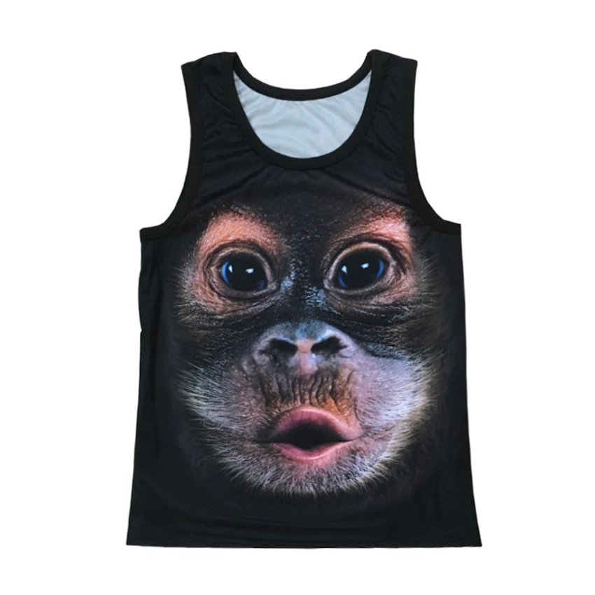 Мужская футболка с 3D-принтом обезьяны и гориллы летняя круглым вырезом коротким