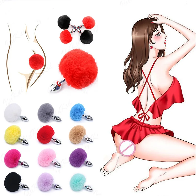 Анальная пробка с лисьим хвостом металлическая товары для взрослых анальные