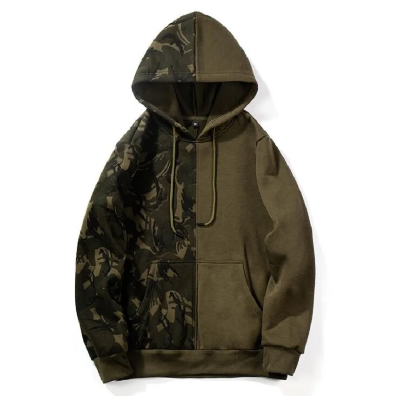 Худи мужское камуфляжное флисовое свитшот с длинным рукавом худи в стиле хип-хоп