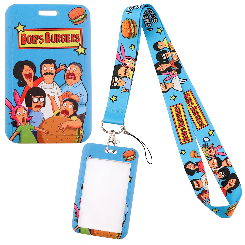 

YQ897 Funny Cartoons Key Lanyard Neck Strap ID Campus Card Cover Phone Strap Credit Badge Holder Keychain Cord Lariat Jewelry