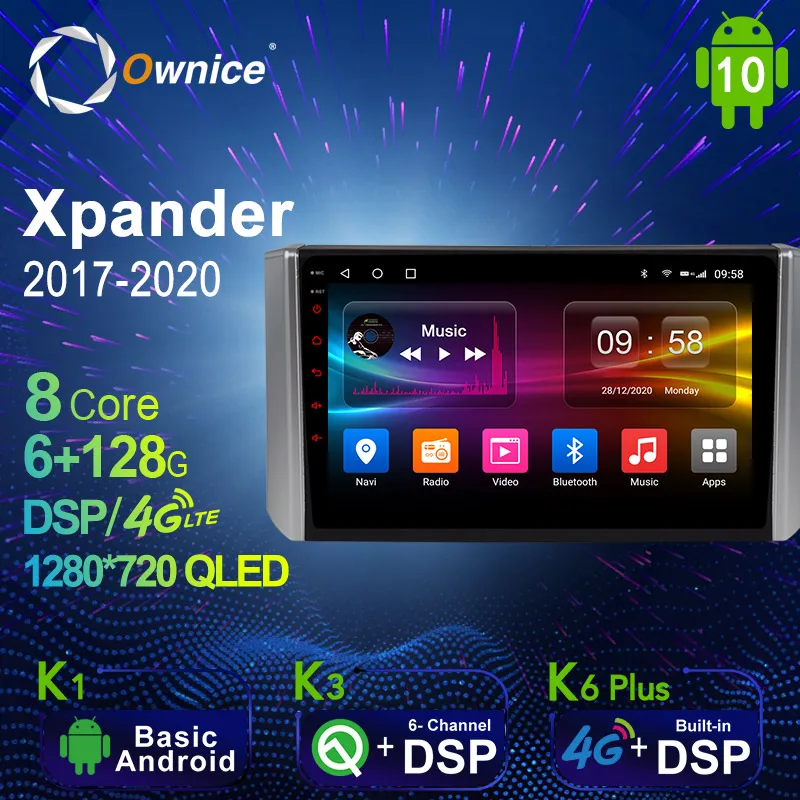 Автомагнитола Ownice Android 10 0 6G + 128G для Mitsubishi Xpander 2017 2020 автомобильное аудио GPS 4G LTE
