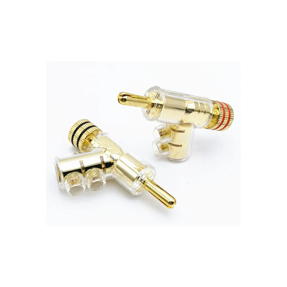 

8pcs Hi-end Brass Copper Plated Gold or Rhodium Gun-type XSSH Audio Video Speaker Adapter Locking-type 6mm banana connector