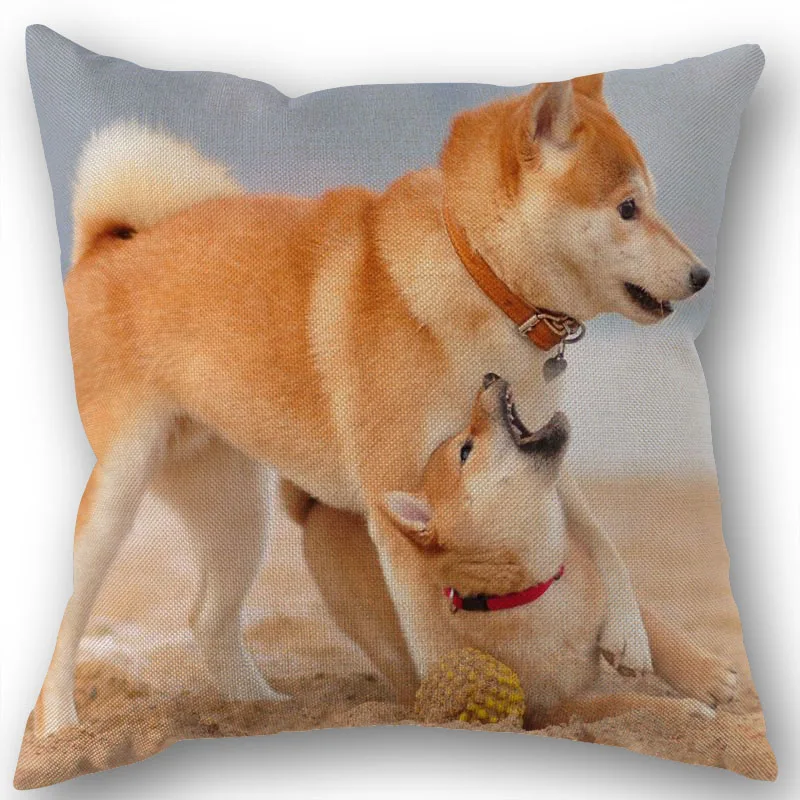 

Custom Akita Lovely dog Cotton Linen Square Zippered Pillow Cover For Office Family Customize Your Picture 45*45cm DIY