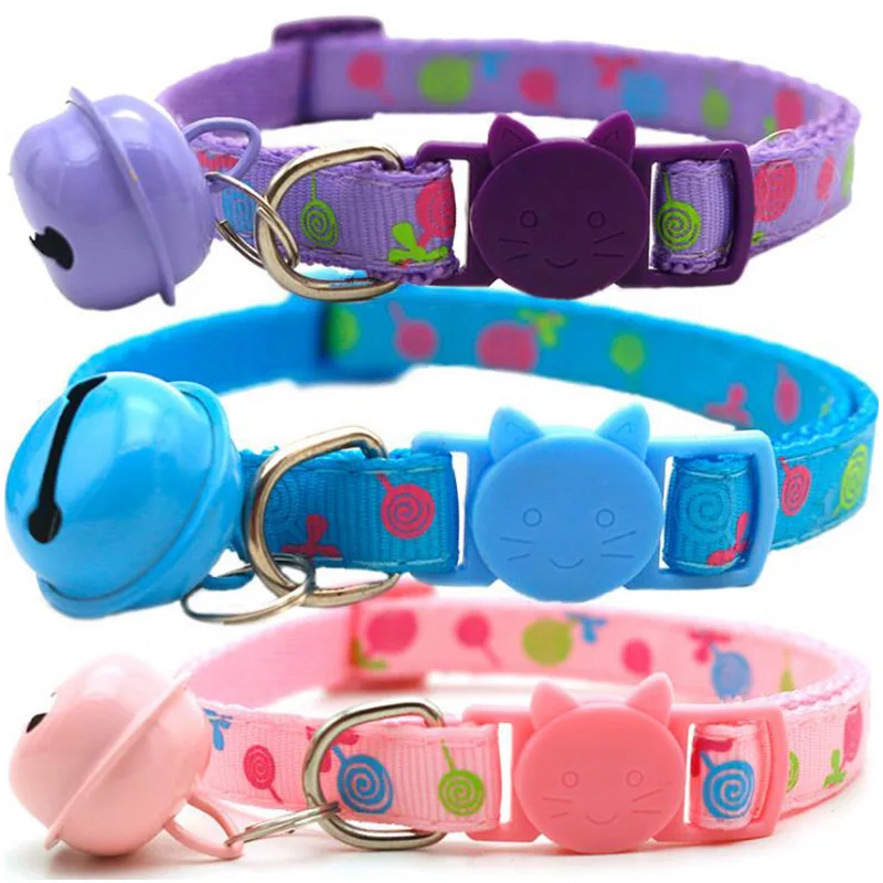 

Color Cat Buckle Lollipop And Love Collar Candy Colors Pet Collars Lovely Small Bell Blue Pink Dog Accessories Chihuahua Donskoy