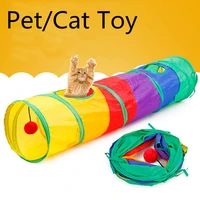 nice pet tunnel cat printed green crinkly kitten tunnel toy with ball play fun polyester cloth chat toys