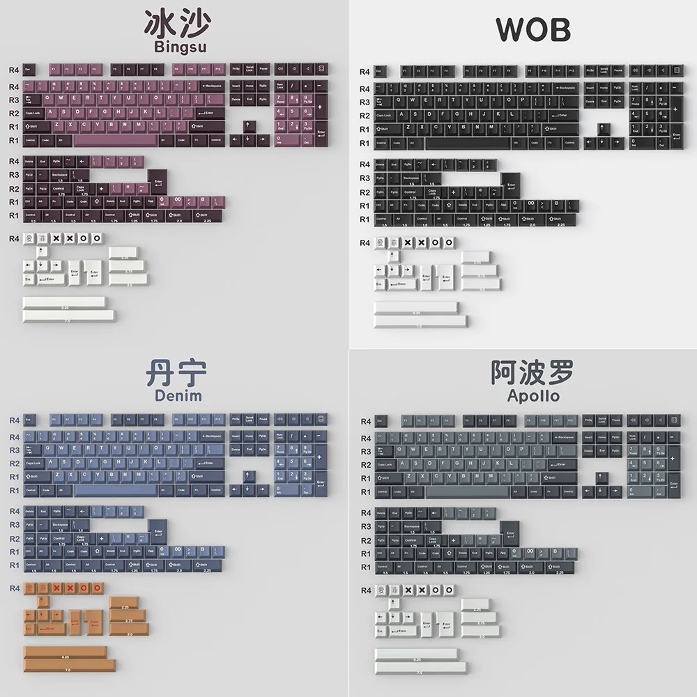 170 Keys Double Shot GMK Clone DMG Olivia Arctic Striker Bingsu Keycap Cherry Profile ISO Enter For tm860 Mechanical Keyboard