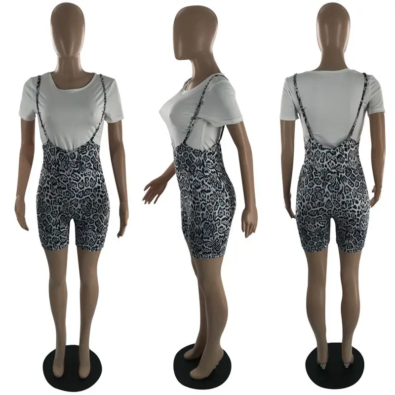 

ZKYZWX Sexy Two Piece Set Tshirt and Leopard Playsuits Club Outfits Lounge Wear Matching Sets Summer 2021 Fashion Women Clothes