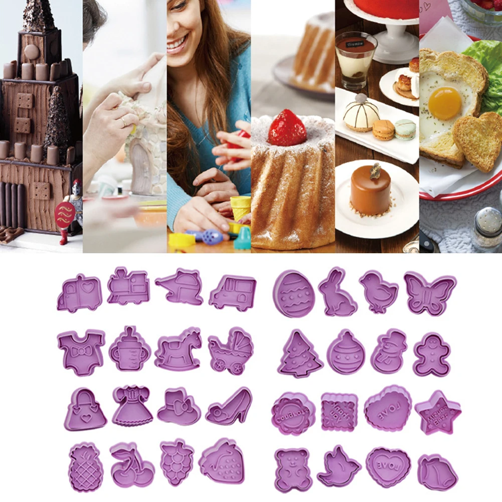 

32PCS Cookie Mold Set 3D Handicraft Mold DIY Baking Tools For Cake Fondant Chocolate Making Apposite