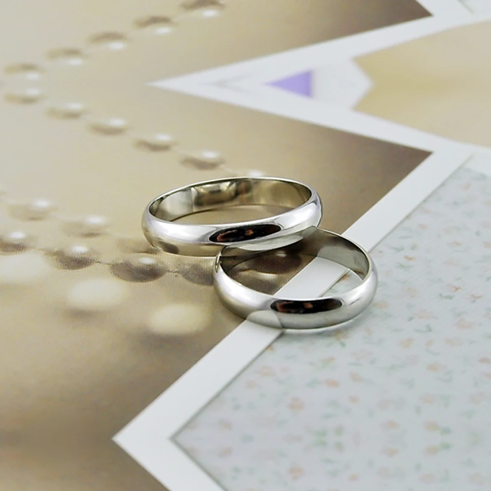 Модное простое изящное ювелирное изделие гладкие парные кольца из стерлингового