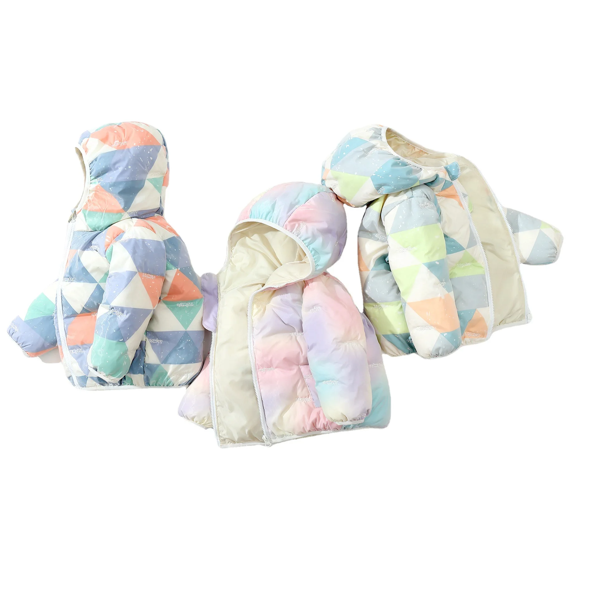 Детский пуховик с капюшоном на белом утином пуху TZ825|Пальто и парки| |