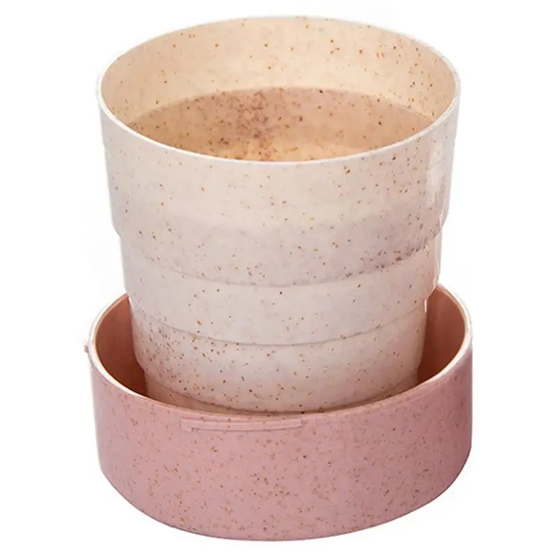 Пластиковая дорожная кофейная кружка из пшеничной соломы креативная складная