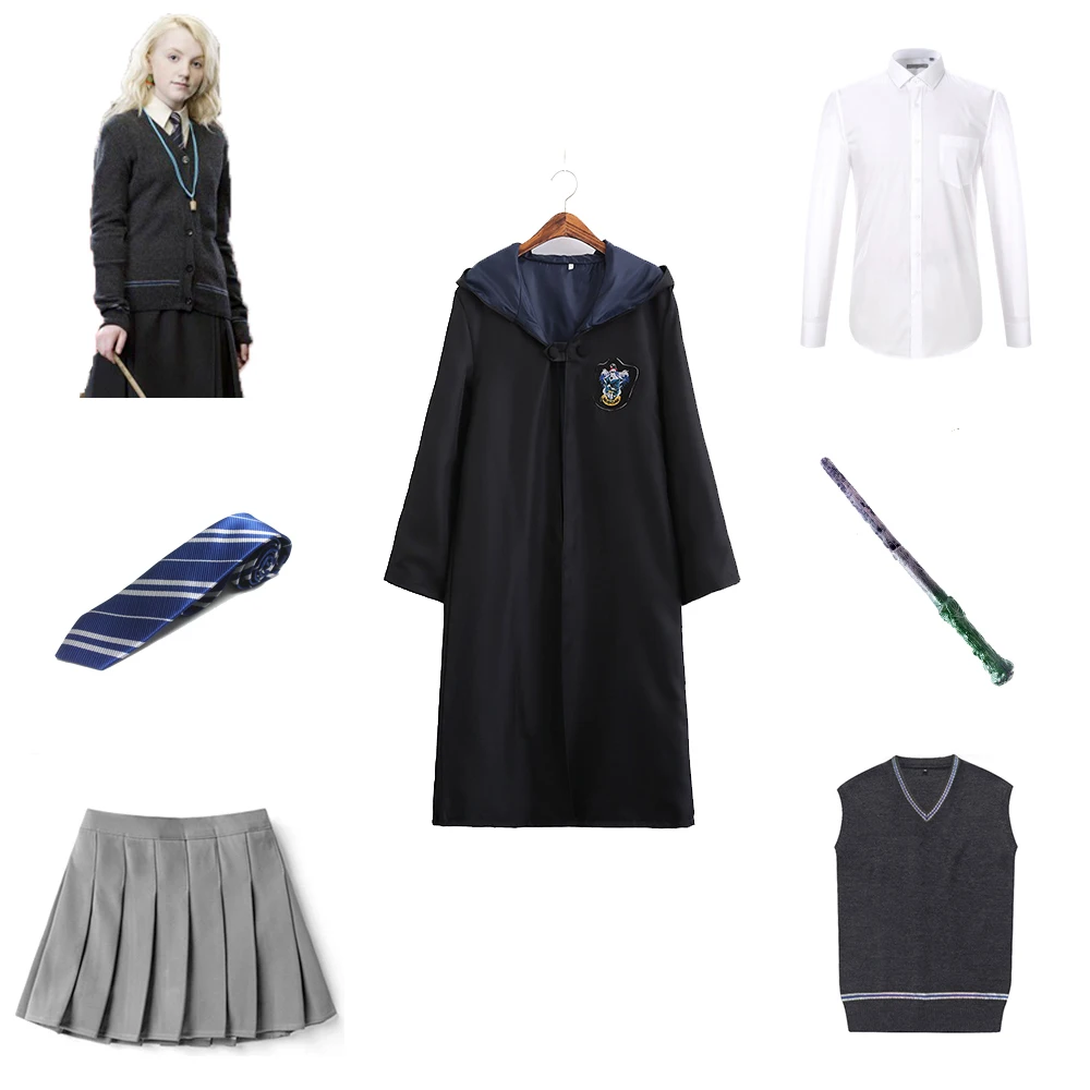 Ravenclaw Luna lovegood Косплей халат костюм Детский Взрослый волшебник на Хэллоуин плащ "Гарри"