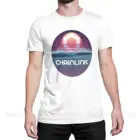 Высококачественная Мужская футболка Chainlink для криптовалюты и биткоина, Космический закат, цифровая галактика, криптовалюты, рубашка из чистого хлопка, футболки в стиле Харадзюку