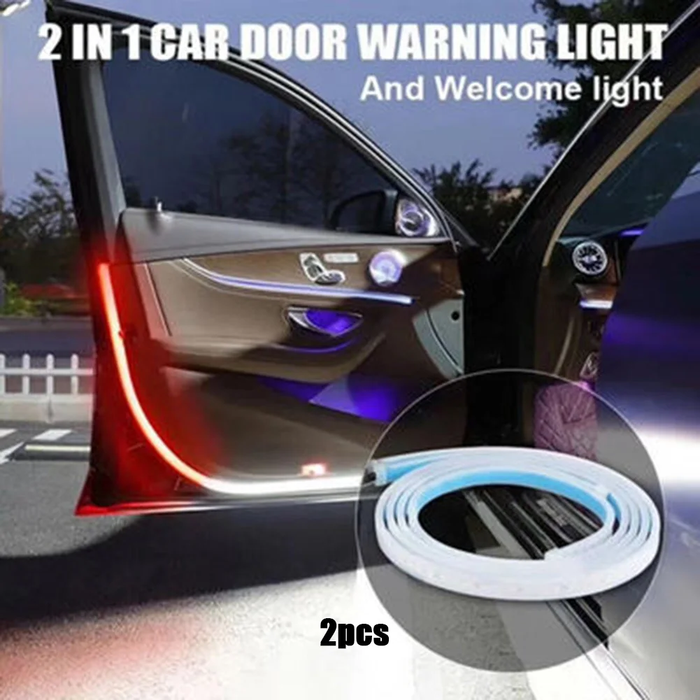 

2pcs Car Door Streamer Warning Light Anti Collision Flash Streamer Car Door Light Strip Led Flash Safely Signal Light AL