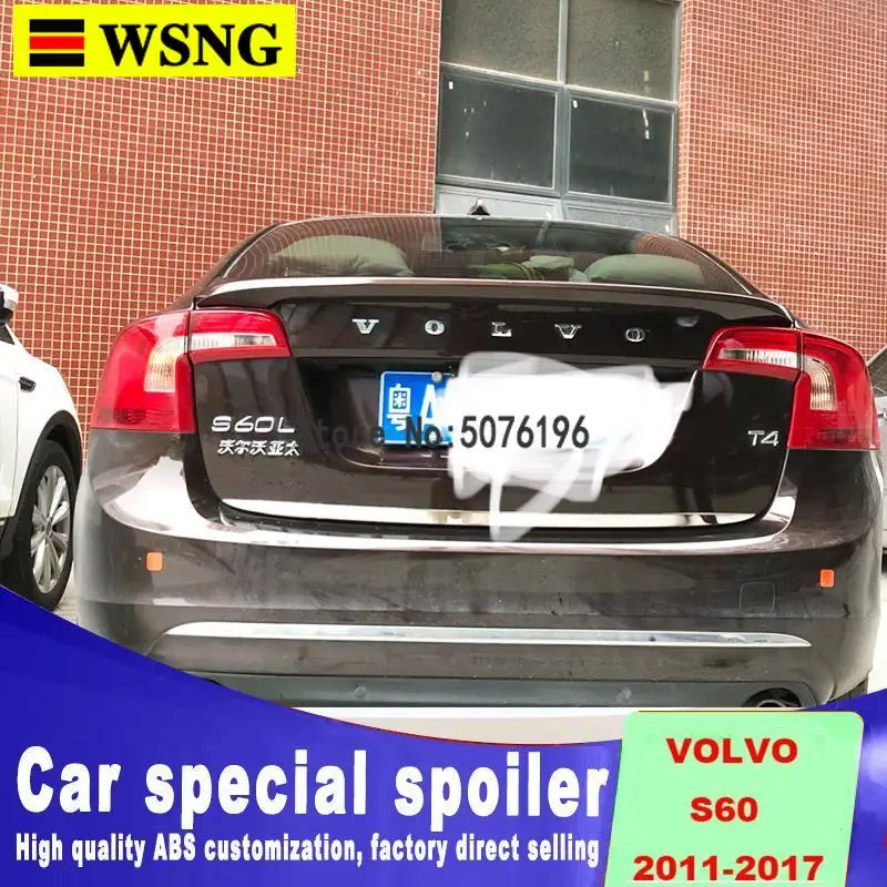 Автомобильный спойлер для заднего крыла из АБС пластика подходит VOLVO S60 S60L 2011 2012