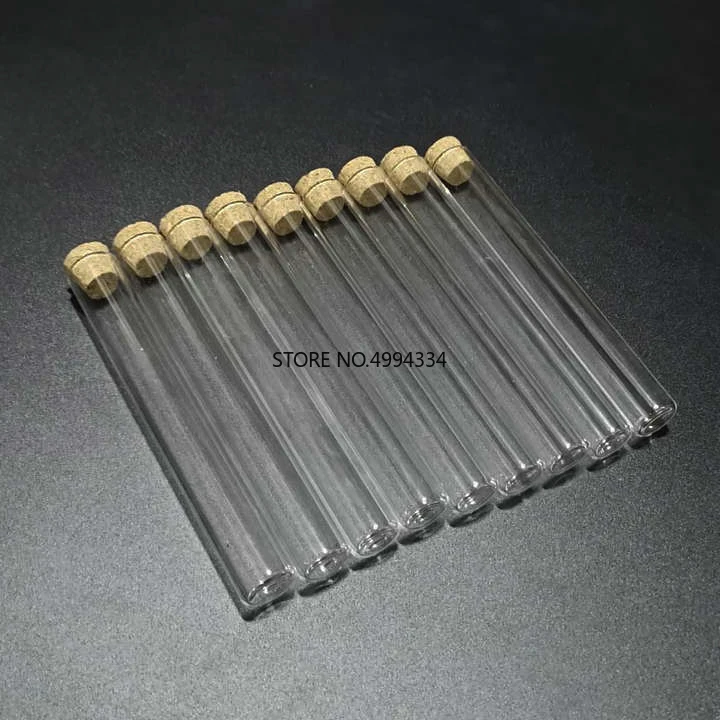 

Free Shipping/12pcs/lot 13x100mm Clear Glass flat bottom test tubes with cork stopper for kinds of Labs/schools glassware