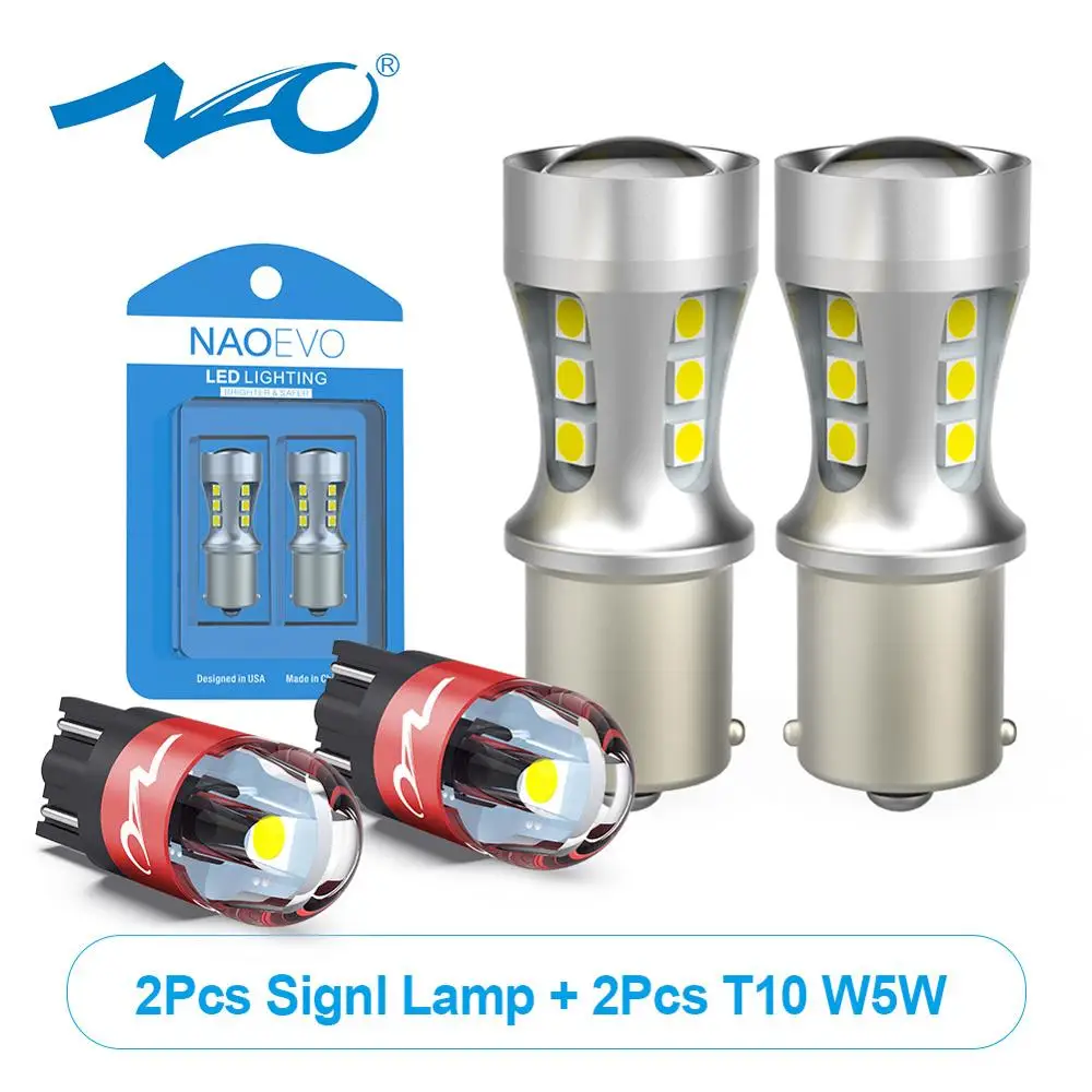 NAO T10 светодиодный P21W W5W 1300Lm T20 7443 PY21W 1156 W16W T15 BAY15D W21/5W W21W BA15S авто интерьерный