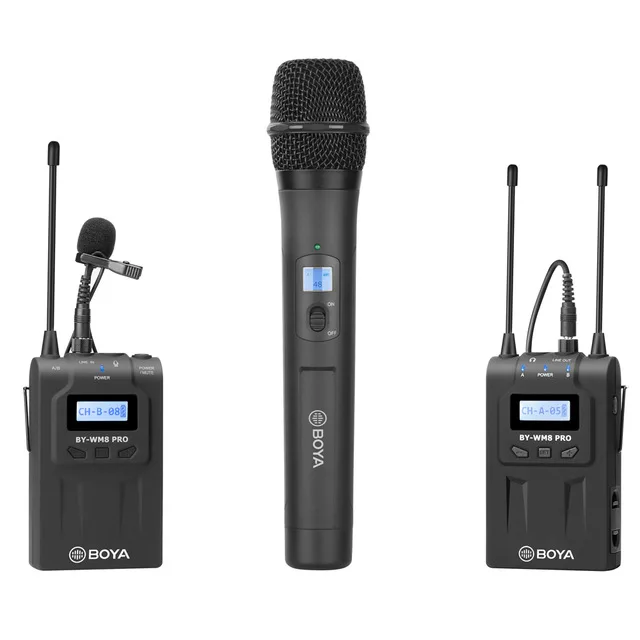 WHM8Pro and WM8ProK1 BOYA BY-WHM8 Pro ручной микрофон UHF Беспроводной однонаправленный динамический микрофон передатчик для сценической пленки ENG BY-WM8 профессиональный приемник - Цвет: WHM8Pro and WM8ProK1