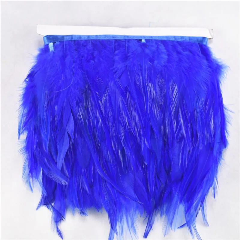 Royal blue ArmyGreen 5 м 10 м седло бахрома из перьев петуха trim10-15CM Бургундия перья фазана для поделок обрезки ленты DIY Шлейфы - Цвет: Royal blue