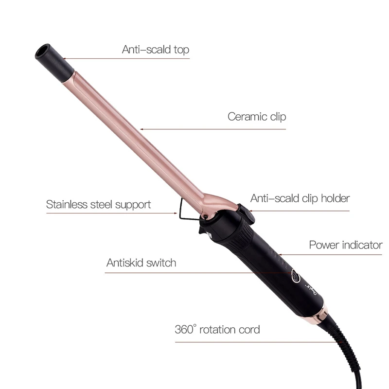 9 мм Профессиональные керамические бигуди для волос вращающаяся плойка палочка щипцы для завивки PTC нагревательные щипцы для завивки волос Инструменты для укладки волос