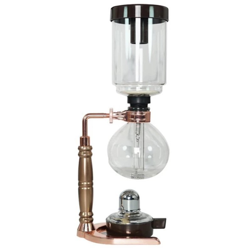Japanese Style Siphon Coffee Maker Tea Pot Vacuum Coffeemaker Glass Type Machine Filter 3Cups Rose Gold | Дом и сад