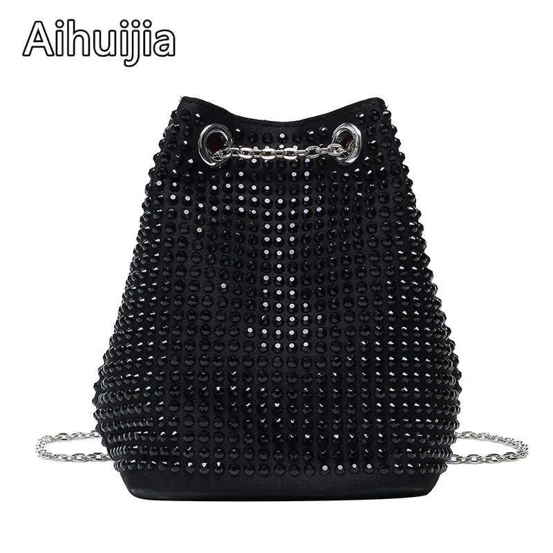 

Luxury Woman Bag Female Shoulder Dinner/Party Handbags Ladies Shoulder Messenger Bags Fashion Women Hot Rhinestone Bucket Bags