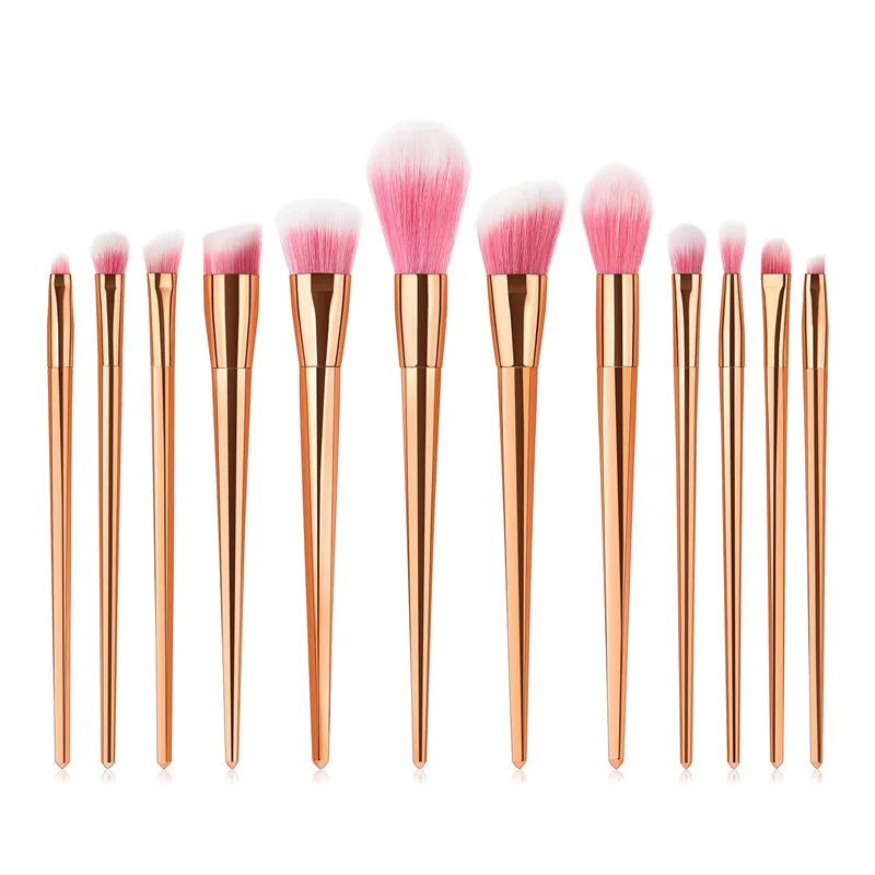 12Pcs Makeup Brushes Set Rose Gold Pro Foundation Powder Eyeshadow Contour Blush Brush Cosmetic Beauty Make Up Kits
