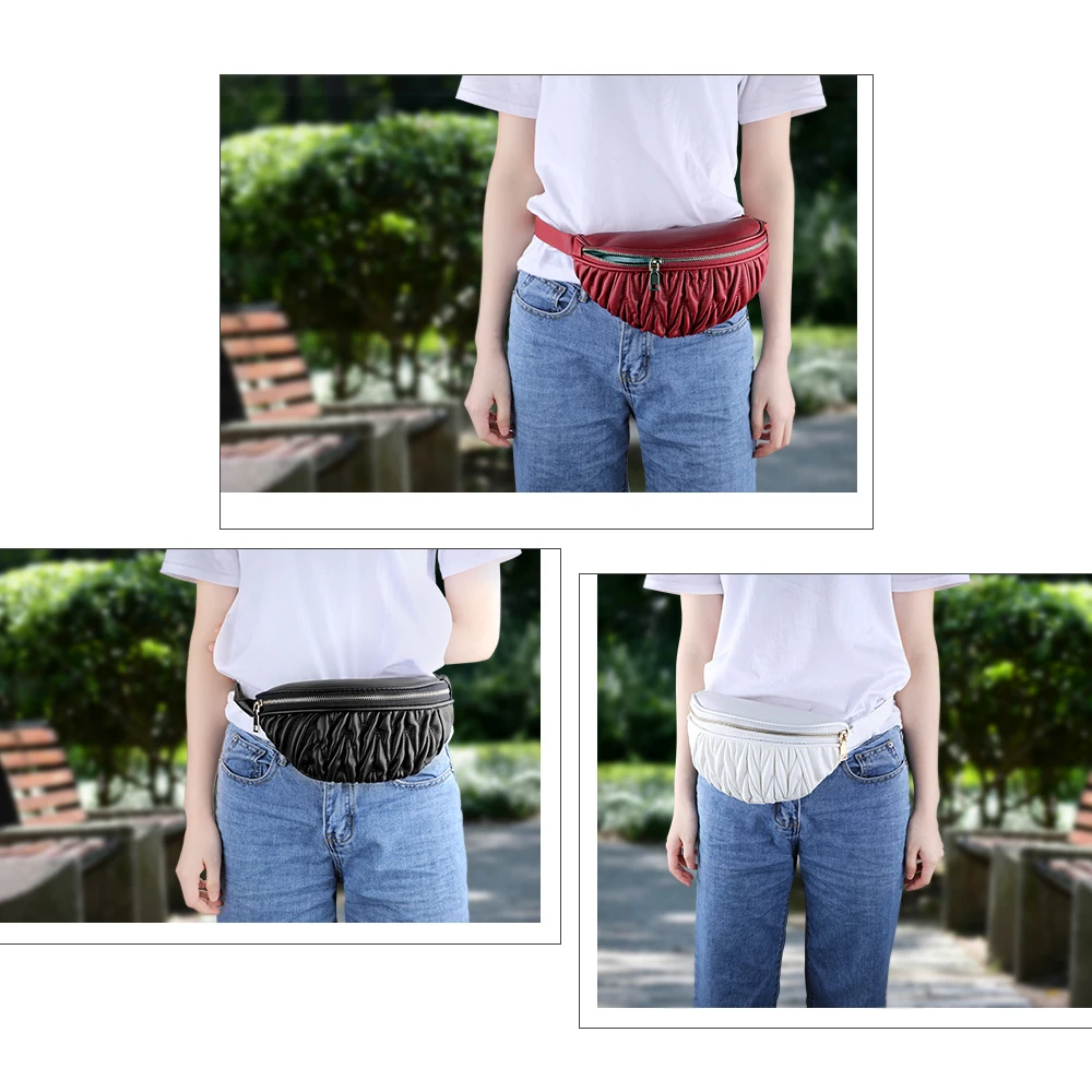 Поясные Сумки Женская поясная сумка черный красный белый чистый цвет высокое