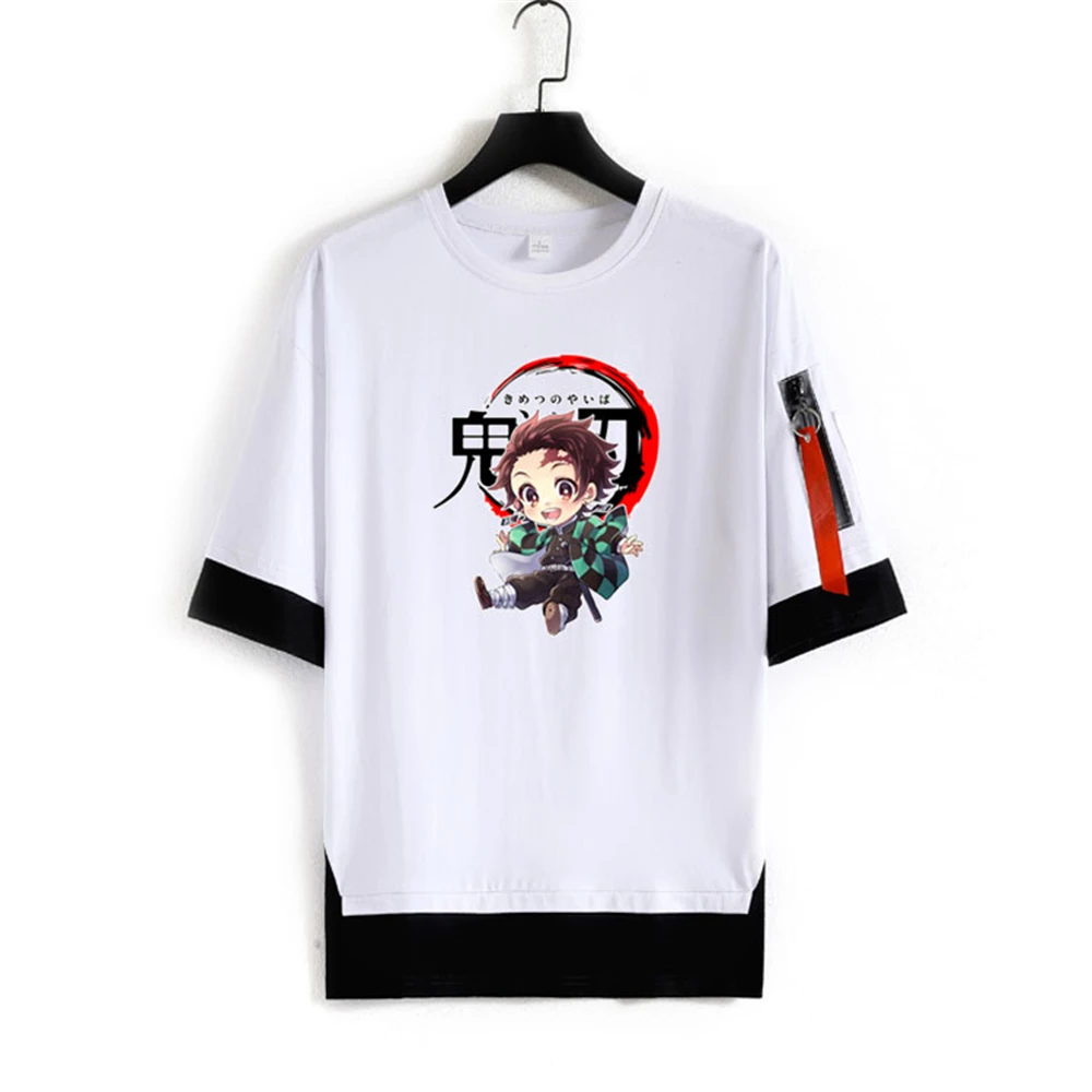

Anime Demon Slayer T-Shirt 3D Print Cotton Short Men's Casual Black Oversized Shirt Sleeve Tops Fashion Loose Tees clothing