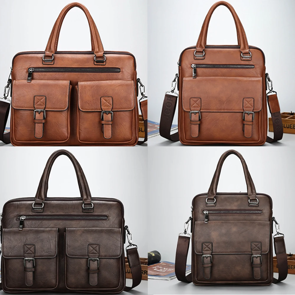 Мужской портфель из спилка на молнии черный деловой полиэстера с двумя вшивными