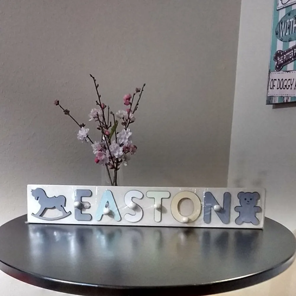 Персонализированная деревянная головоломка с именем + бабочка элементы