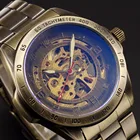 Часы-скелетоны Мужские механические, из латуни, стальные, винтажные