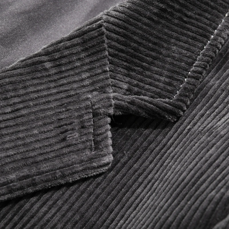 Приталенный мужской вельветовый Блейзер высококачественный черный серый