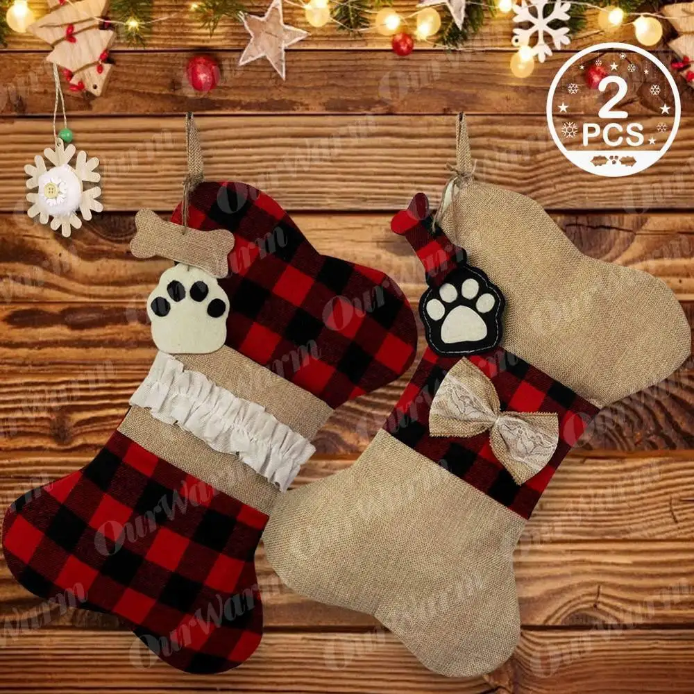 Теплые рождественские чулки s для собак Новогодняя Рождественская игрушка