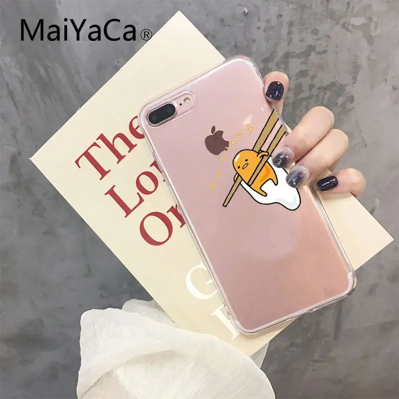 MaiYaCa Милый Гудетама ленивый яйцо мобильный чехол для iPhone X XS MAX 6 6s 7 7plus 8 8Plus 5 5S SE XR 11 pro max