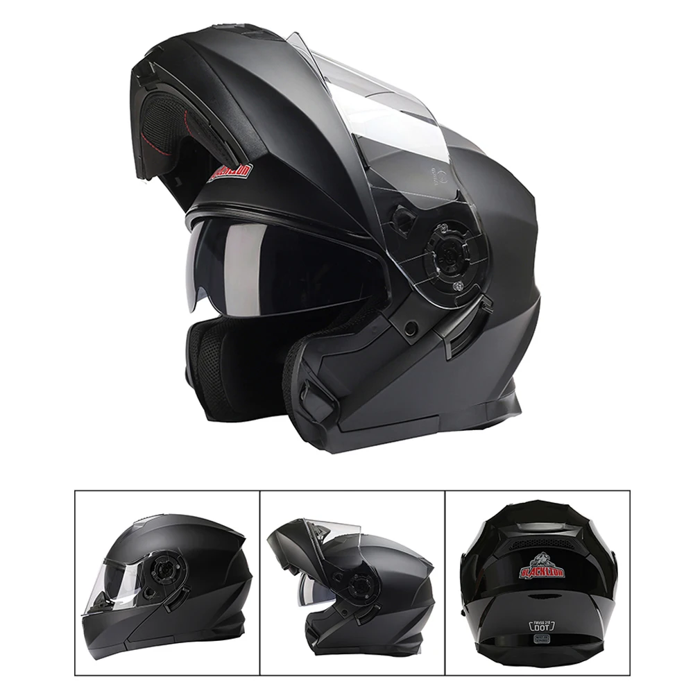 DOT ECE Approved BlackLion From Italy Modular Full Face Motorcycle Helmet Motocross Racing Man Women Flip Up Capacete Moto Casco enlarge