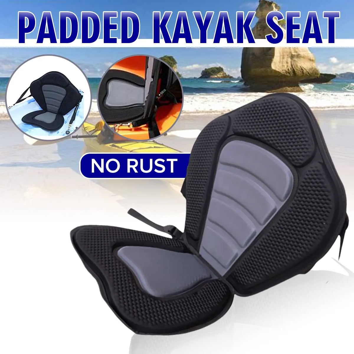 

Universal Adjustable Padded Detachable Kayak Canoe Seat Backrest Drifting Base Outdoor Antiskid EVA Kayak Seat Durable Cushion