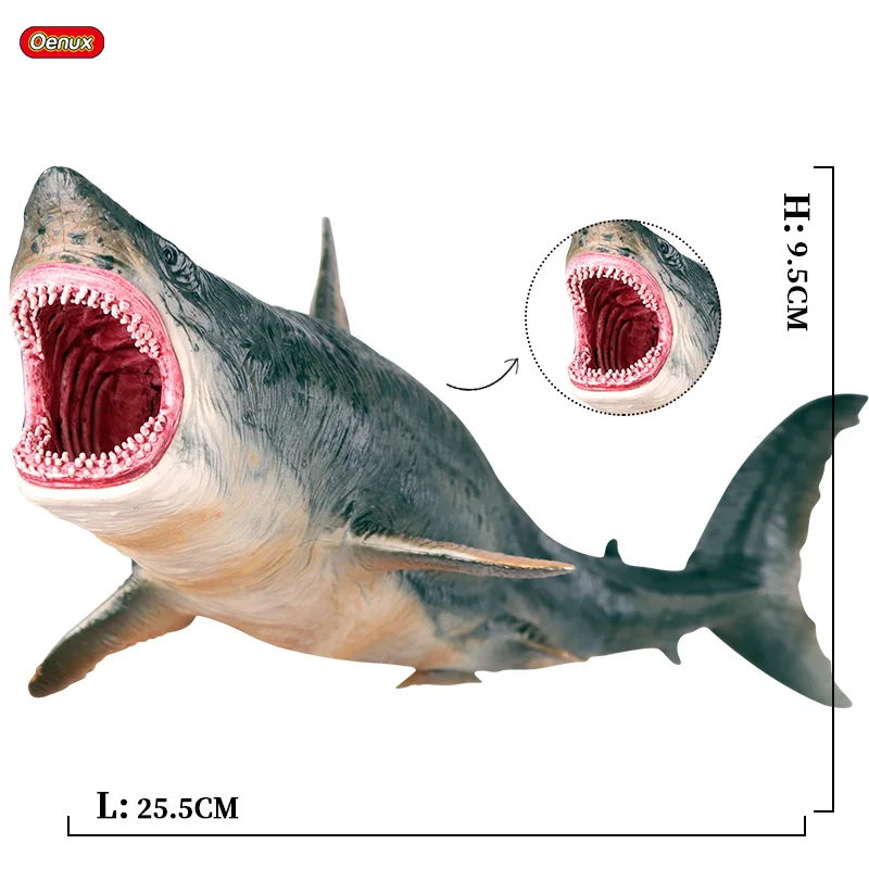 without box Oenux достаринный морской Океанский Megalodon Lamnidae фигурки дикарь большая акула SeaLife животные модель ПВХ Коллекция детская игрушка - Цвет: without box