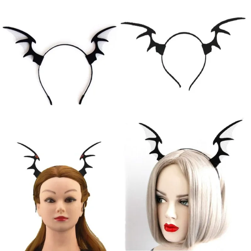 DUTRIEUX 2021 New Devil Wings Bat Cosplay Hairband Cute Women Girl Costume Party Jewelry Accessories Gifts Halloween Animal Ears