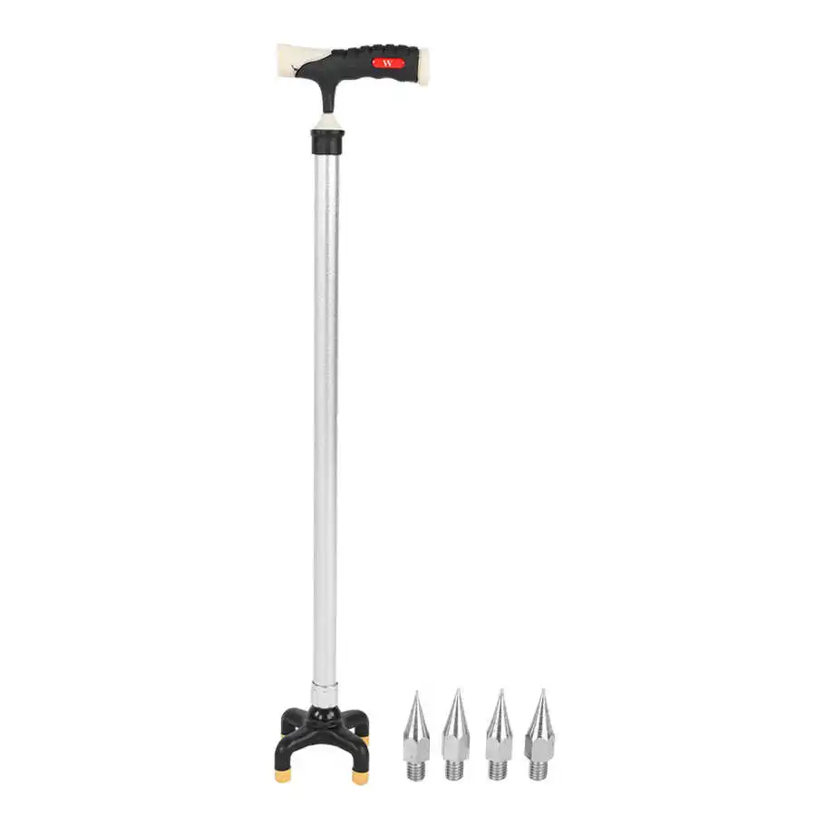 

Adjustable Height Cane Walking Stick Elderly Paitent Safety Cane Anti-Slip Four-Leg Crutches Mountain Climber walking aid helper