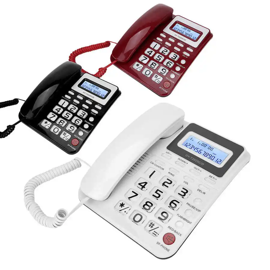 ABS GY T2020CID проводной телефон с Динамик голос Регистраторы Caller ID Дисплей