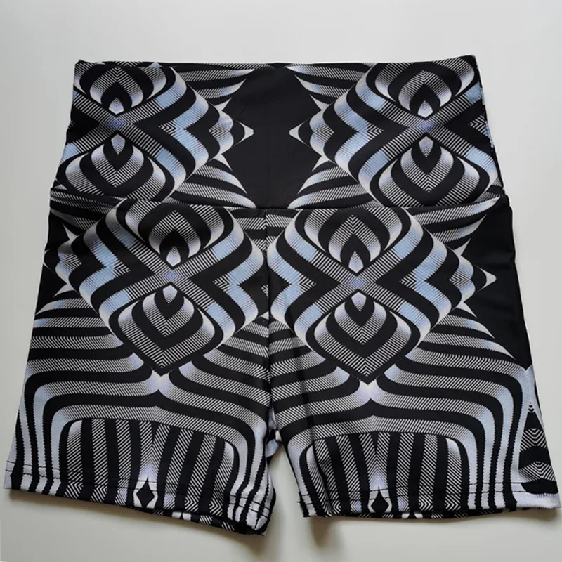 Женские шорты для бега Леггинсы йоги с полированным металлическим принтом