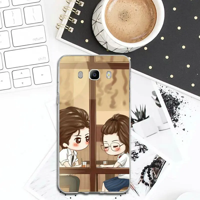 Cartoon Lovers Soft Silicone Transparent Phone Cases For Samsung Galaxy J3 J4 J5 J6 J7 J8 A3 A5 A7 2016 2017 2018 |