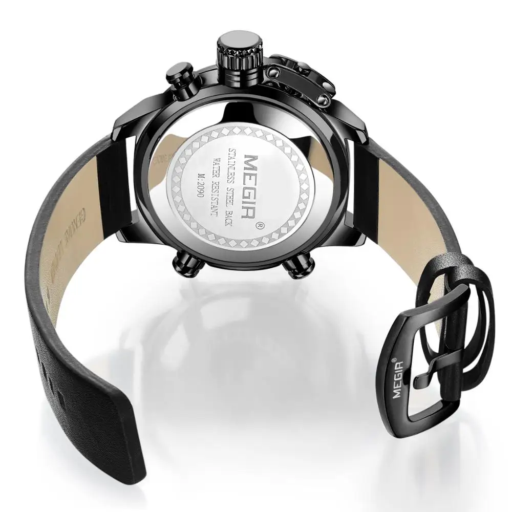 Часы наручные MEGIR Мужские Цифровые брендовые Роскошные светодиодные кварцевые