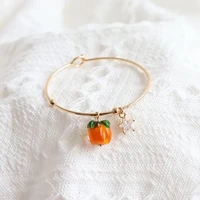sweety persimmon charms bangle bracelet for women designer easy hook cute girls bracelet gifts jewelry