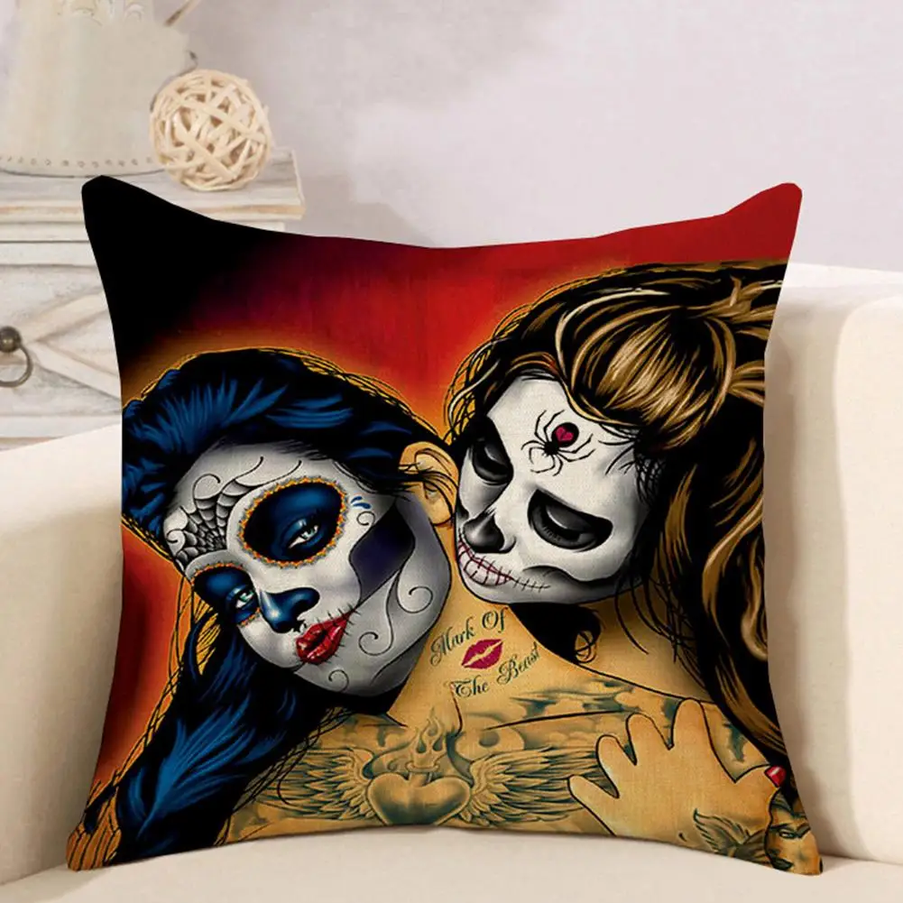 Хэллоуин ужас наволочка красота скелет серии лен чехол для автомобиля