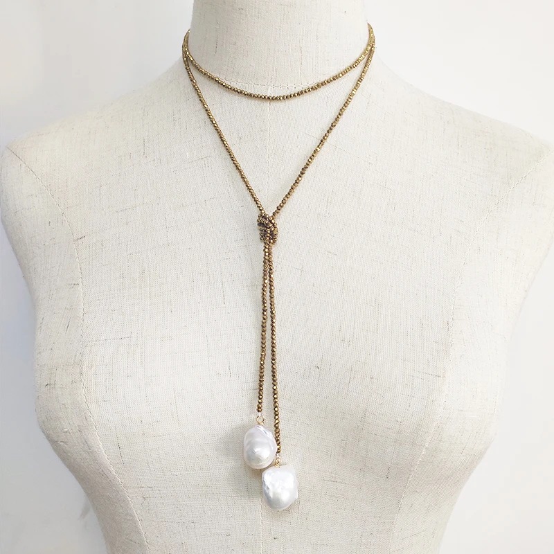 

Женское длинное ожерелье из бисера, необычный дизайн, Высококачественная Подвеска из барочного жемчуга, свадебная бижутерия, роскошные модные аксессуары