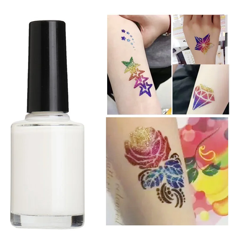 15 мл полуперманентный клей для тату вспышки Блестящий порошок чернила